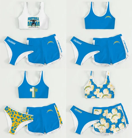 Los Angeles Chargers Swimsuit Bikini Set Tank Tops Cover Up Shorts Underwear Cover