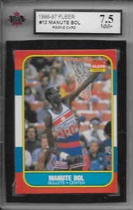 1986-87 FLEER BASKETBALL RC Manute Bol #12 KSA 7.5 NM+ Washington Bullets - Picture 1 of 2