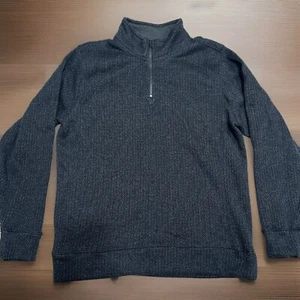 JEREMIAH 1/4 Zip Pullover Herringbone Fleece Polyester Grey Size Large - Picture 1 of 6