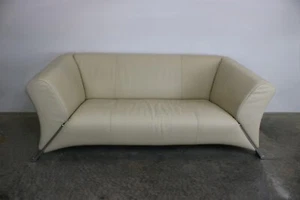 Rolf Benz 322 Club Sofa Zweisitzer Designer Couch Creme Echt Leder Klassiker - Bild 1 von 8