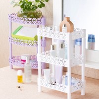 3-layer Kitchen Bathroom Multilayer Shelf Plastic Holder Storage Rack Organizer