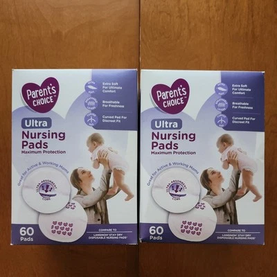 Parents Choice Ultra Nursing Pads Extra Soft Curved Breathable 2 pack- 120 - Image 1 of 2