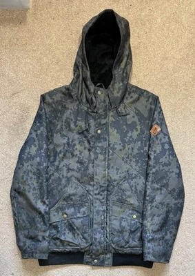 Volcom Winter Dark Camouflage Fleece Lined Hood Parka Jacket Coat Mens Large - Image 1 of 4
