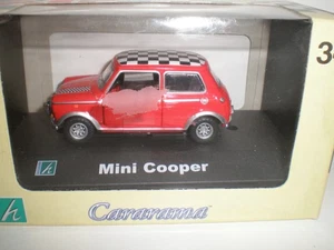 Cararama Red Mini Cooper With Chequered Roof, 1/43. - Picture 1 of 2