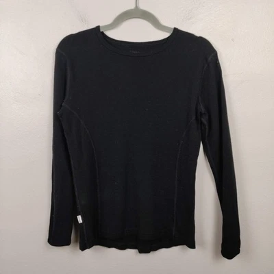 Top para mujer Minus33 mediano negro peso medio capa base crew 100 % lana merino DEFECTUOSO Foto 1 de 4