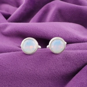 925 Silver Milky Opal Stone White Party Wear Black Friday Gift Cufflinks Jewelry - Picture 1 of 6