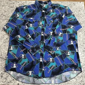 Camisa De Colección Wrangler Abotonada Para Hombres 4XL Western Abstracto Toro Vaquero Geométrica - Imagen 1 de 7