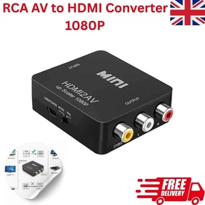 Convertitore RCA AV a HDMI 1080P - Adattatore composito da CVBS a HDMI per TV, Monitor - Foto 1 di 7