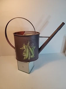 Decorated Tin Watering Can With Handle Plum Color Veggies Iod Transfer Upcycled  - Picture 1 of 10