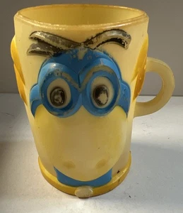 Vintage Dino Flintstones 3D Drinking Cup Mug 1968 Yabba Dabba Do Dinosaur - Picture 1 of 8