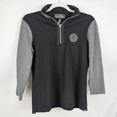 Lauren Active Ralph Lauren 25 美分拉链套衫黑色灰色长袖上衣 — 第 1/4 张图片