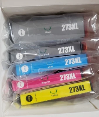 Paquete de 5 tintas EZ 273XL negras, cian, magenta, amarillas y foto negras caja abierta Foto 1 de 4