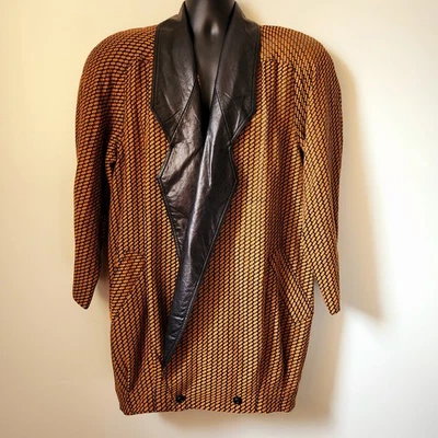 Chaqueta de Seda y Cuero Dominic Bellissimo Andrógina Hip Hop Años 80 90 Diseñador  Foto 1 de 4