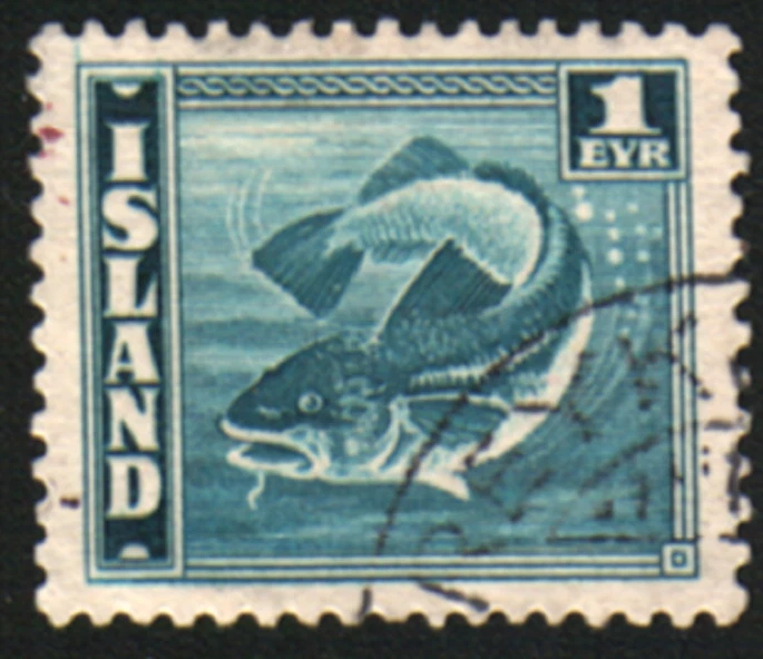 32877  Iceland  Stamp Scott #217a Codfish Perf Variety 14x13 1/2 Used Clean Back - Image 1 of 1