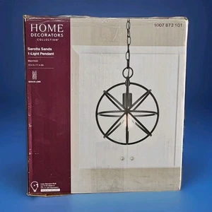Home Decorators Sarolta Sands 1-Light Black Orb Pendant Light New (OPEN) - Picture 1 of 6