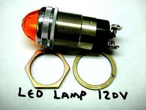 Vintage DIALCO Dialight 1" Amber Panel Lamp Holder LED 120V Jewel Cut Lens - Picture 1 of 16