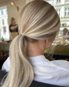 Echthaar Perücken braun mit hellblonden Highlights 13x4 Lace Front Wig - Bild 1 von 8
