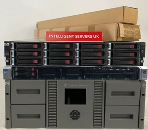 HPE MSL4048 2x LTO-5 SAS + DL360p Gen8 + D2600 with 24TB SAS Tape Drives Config - Picture 1 of 2