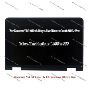 11.6" Lenovo Thinkpad Yoga 11e Chromebook 3rd Gen LCD HD Touch Screen Assembly - Picture 1 of 8