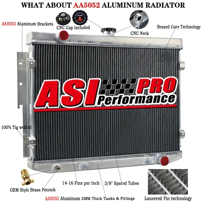 4 Rows Radiator Fit 1973-1974 DODGE CORONET CHARGER PLYMOUTH SATELLITE 7.2L 440 Foto 1 de 4