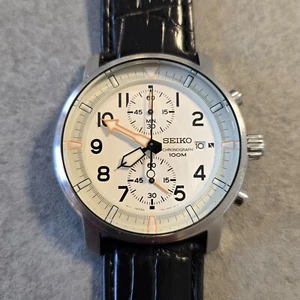 Orologio Seiko 100M Quartz 7T94-0BJ0 SNN227P1 Cronografo 42mm Quarzo Funziona - Imagen 1 de 6
