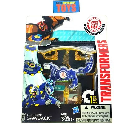 Transformers Robots in Disguise SAWBACK Mini Con BLACK card back RID figure - Image 1 of 3