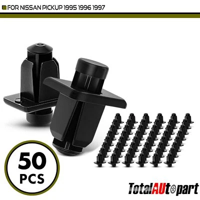 50Pcs Cowl Grille Clips Retainer Push-Type for Nissan Pickup 6 mm x 6 mm Nylon - Imagem 1 de 4