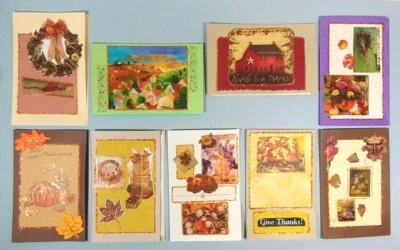 Handmade Fall Blank Cards Thanksgiving Halloween Greeting/Invitation w/Envelopes - Image 1 of 4