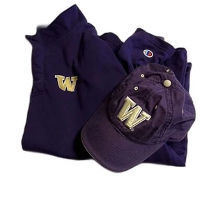 Champion University of Washington Huskies rugby pullover shirt 2XL & golf hat - Picture 1 of 16