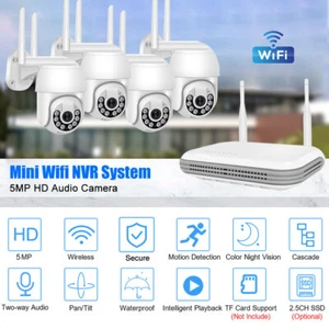 5MP WiFi 4K NVR IP Outdoor Wireless Security Camera System 8CH CCTV Pan-Tilt 1TB - Picture 1 of 23