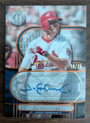 JIM EDMONDS 2024 Topps Tribute Autographs Orange TA-JE #/25 CARDINALS - Image 1 of 2