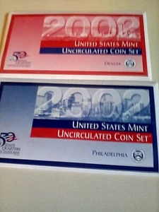 2002 US MINT UNCIRCULATED COIN SETS P& D. 10 COIN SETS WITH COA - Picture 1 of 5