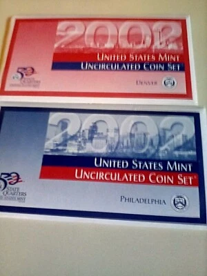 2002 US MINT UNCIRCULATED COIN SETS P& D. 10 COIN SETS WITH COA - Image 1 of 4