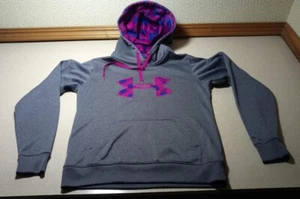 Women's Under Armour Pullover Pink Purple Blue Gray Hoodie Size Small - Picture 1 of 7