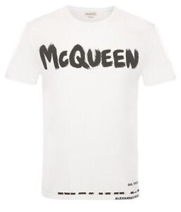 ✅ ALEXANDER McQueen tshirt Taglia S-M-L-XL-XXL t-shirt colore Bianco logo Nero