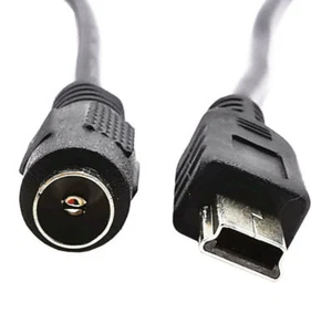 5.5mm x 2.1mm Female to Mini USB 5pin Male DC Power Supply Extension Cable 0.2m - Picture 1 of 7