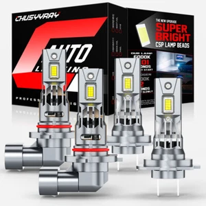 Fit Mazda 3 2004-2008 2009 4X High/Low Beam LED Headlight Bulbs 6000K Combo Kit - Picture 1 of 12