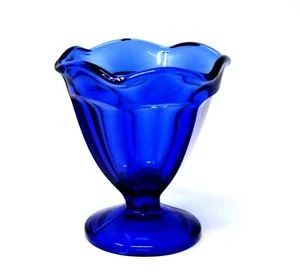Anchor Hocking Fountainware Cobalt Blue Ice Cream Sundae Tulip Glass Dish - Picture 1 of 3