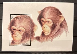 Gambia, chimps S.C.#1743 MNH S/S of 1 issued in 1996 - Picture 1 of 1