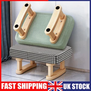 Hallway Footstool Ottoman Sofa Footrest Wooden Rectangle Small Padded Stool UK - Picture 1 of 27