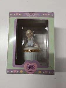 NIB VTG 2000 Precious Moments Enesco Trinket Hinged Box Porcelain Gift Angel 3" - Picture 1 of 7