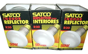 SATCO S3204 Reflector Indoor Floodlamp 50w R20 - Set of 3 - Picture 1 of 6