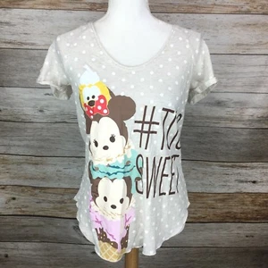 Camisa Top Asimétrica Mujer DISNEY STORE Beige Lunares S/S DEMASIADO DULCE - Imagen 1 de 5