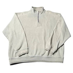 Suéter Tommy Bahama Cuarto Cremallera Color Salvia Cuello Simulado Pullover Hombre’s Talla Grande - Imagen 1 de 7