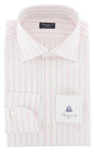 Finamore Napoli White Striped Cotton Shirt - Slim - (762) - Picture 1 of 8