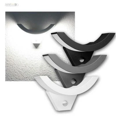 Design LED Aussen-Wand-Lampe 10W 800lm mit Bewegungsmelder, Bogen-Wand-Leuchte - Bild 1 von 4