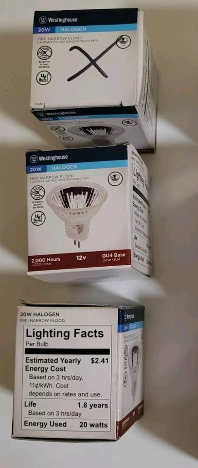 Westinghouse mr11 20 watt  narrow flood 3 Pack - Image 1 of 1