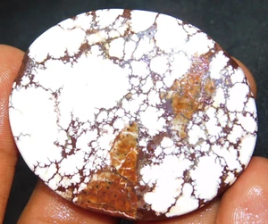 162.25Ct Certified Natural Arizona White Turquoise Cabochon Loose Gemstone - Bild 1 von 9