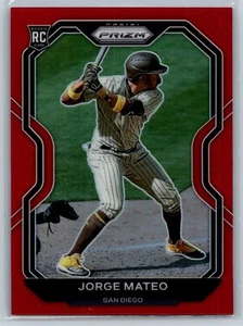 Panini Prizm Jorge Mateo 2021 novato nivel II rojo Prizm Padres Orioles RC #196 - Imagen 1 de 2