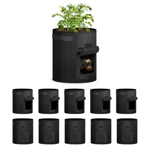 10-Pack 10-Gallon Potato Grow Bags Planter Pots with Visual Window for Tomato - Picture 1 of 7